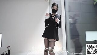 Black stockings and sexy lingerie, I fucked the best hot property manager