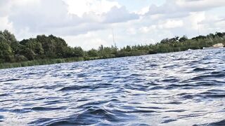 Risky Public Kayaking Made Him Cum in 1 min!