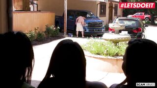 SCAMANGELS - Gina Valentina Takes Her Girlfriends To The Car Wash To Get Fucked - LETSDOEIT