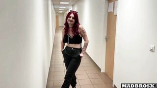 French Goth Cheats On Her Boyfriend In A Corridor And Toilet For Concert Tickets !!!