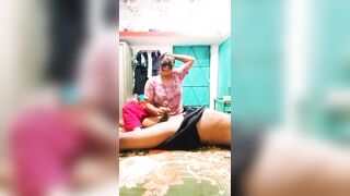 I was surprised to see Vasu's stepson beating his hand and then I had sex with him