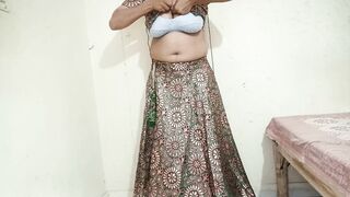 Stepbrother came to button up blouse of step sister getting ready for wedding and fucked hard Hindi Audio