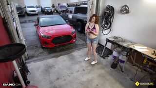 Annabel Redd gets her pussy wrecked in the mechanic's garage - Bang