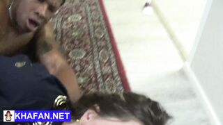 BBC fucks Arab Wife in front of her husband with huge cum in mouth