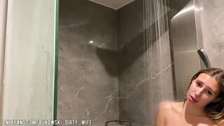 Step brother sneaks into my shower & I gave him the best blowjob